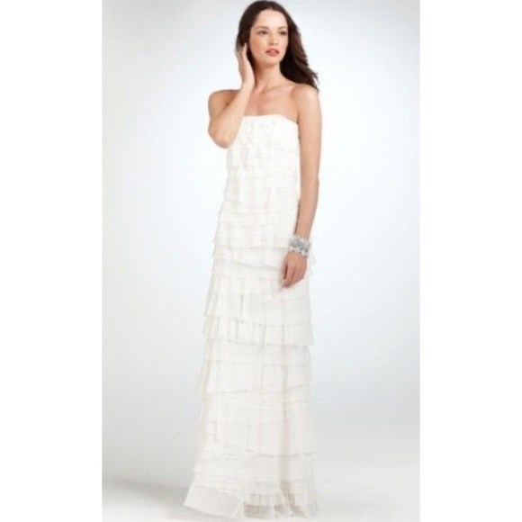 Ann Taylor Ivory Silk Strapless Formal Gown - Picture 4 of 6